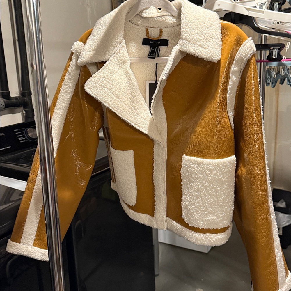 Forever 21 Tan and Cream Textured Jacket
